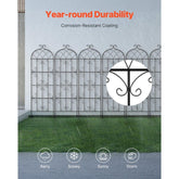 4 Packs Metal Garden Trellis for Climbing Plant Support 71x20 in Rustproof